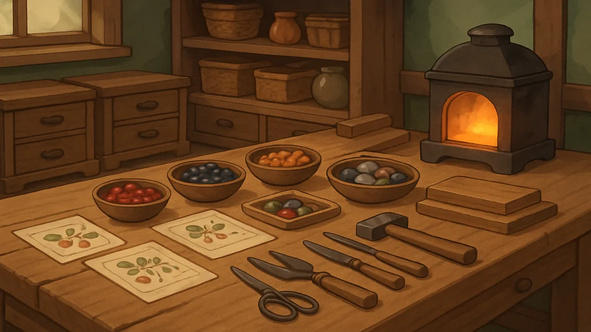 Pokemon Pokopia crafting section